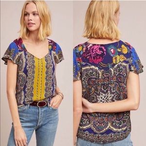 Anthropologie Moulinette Soeurs Teresita scarf blouse Size 4 Small
